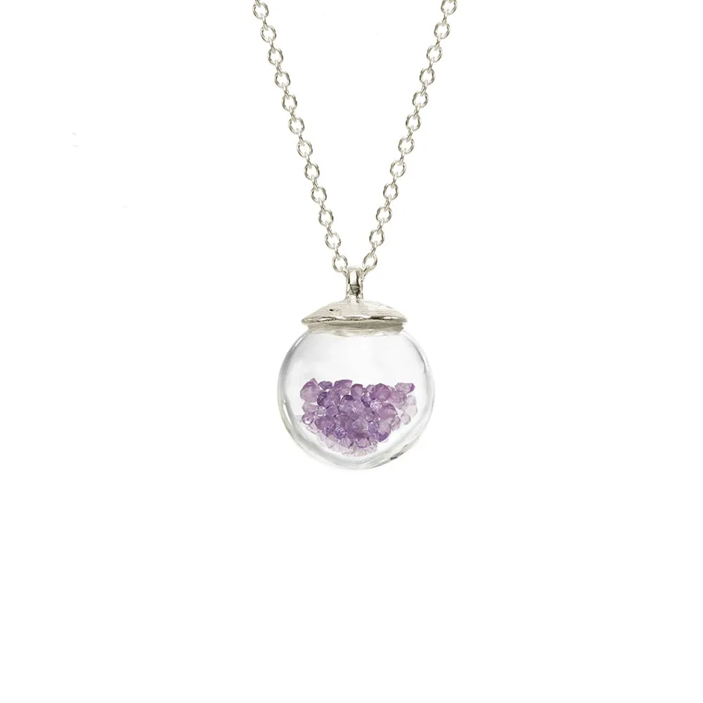 Small Birthstone Globe Necklace