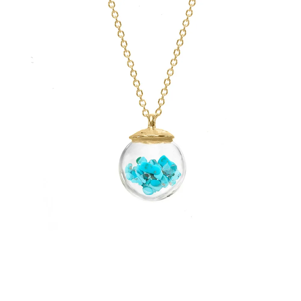 Small Birthstone Globe Necklace