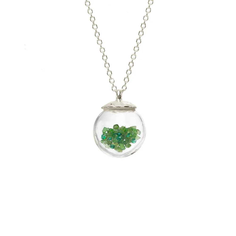 Small Birthstone Globe Necklace