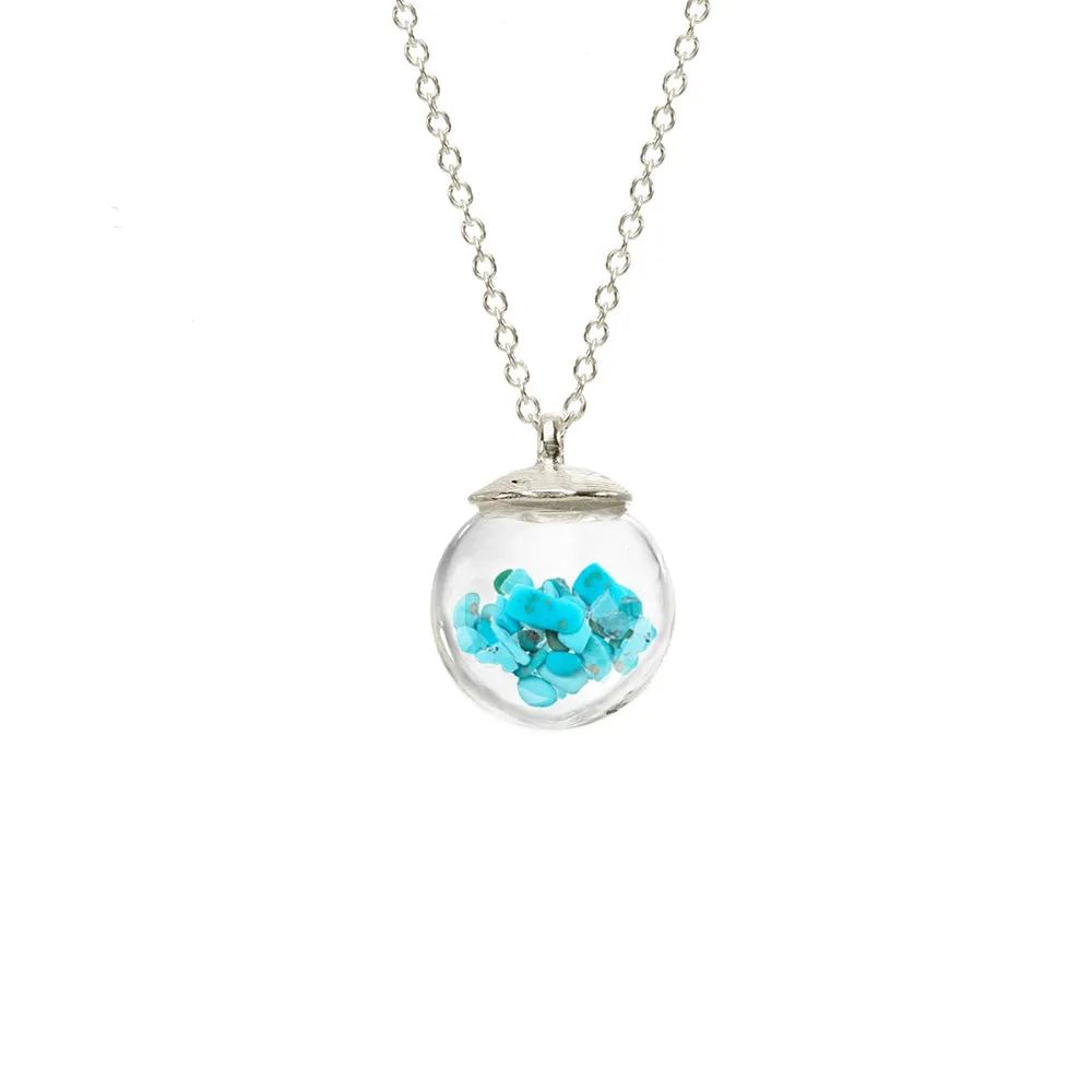 Small Birthstone Globe Necklace
