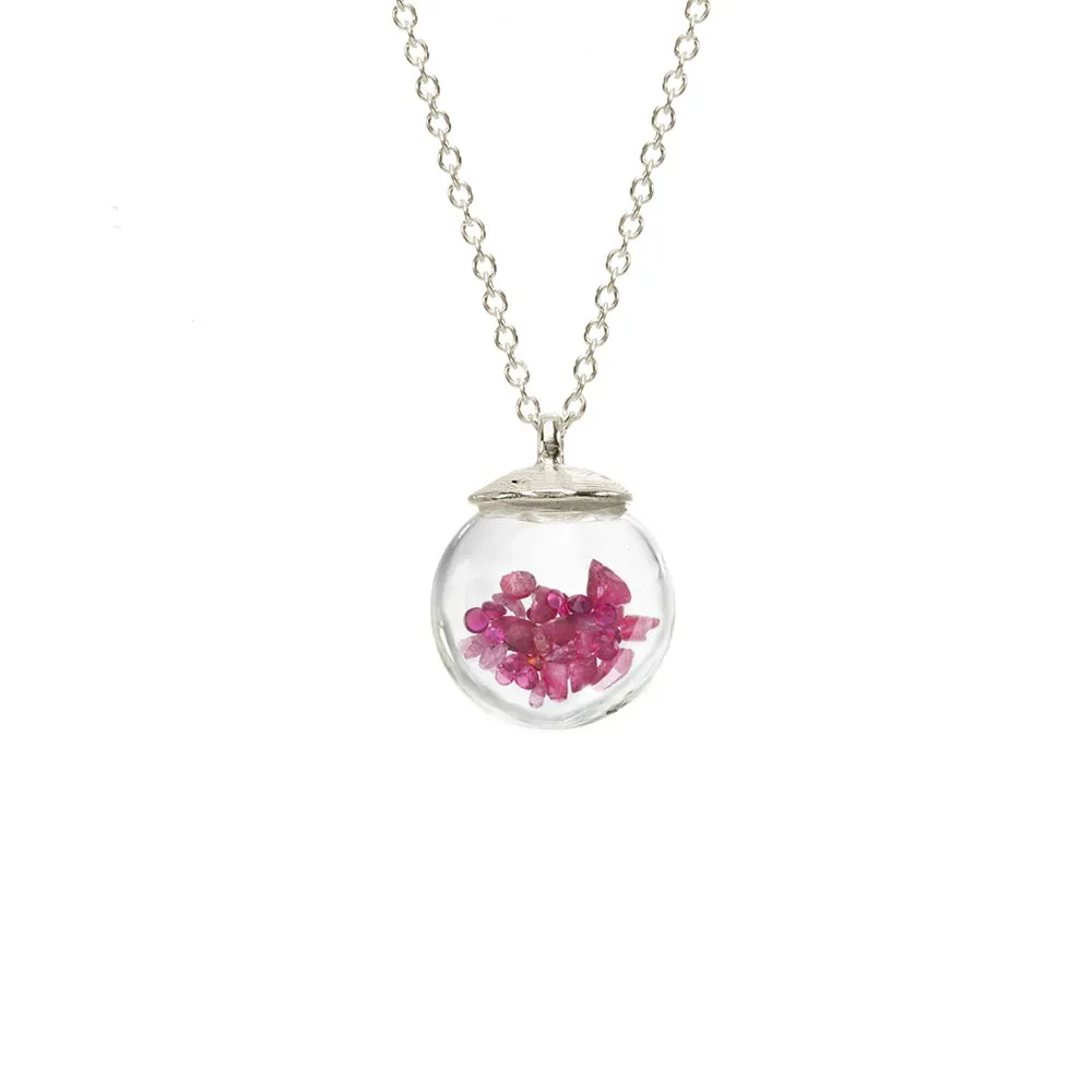 Small Birthstone Globe Necklace