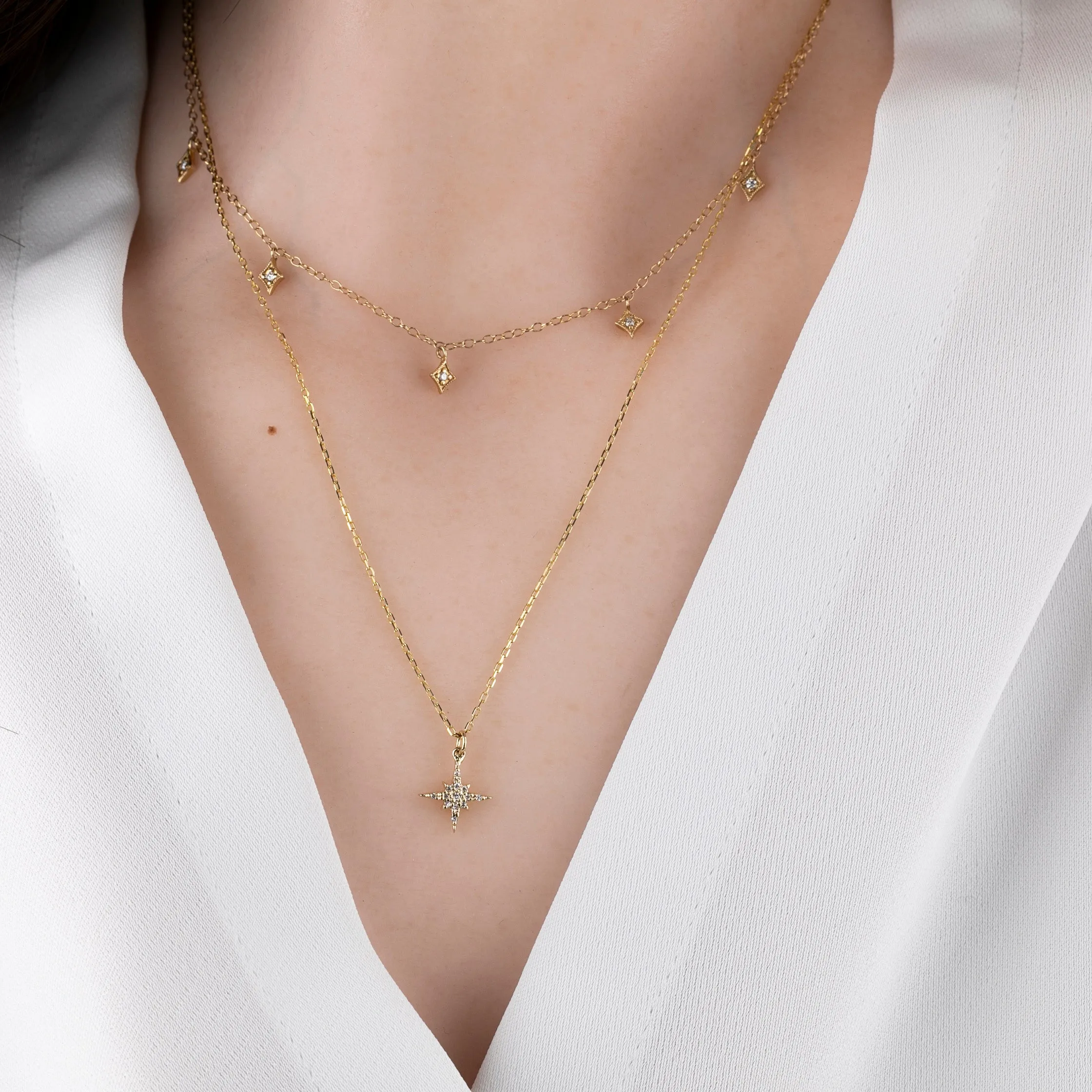 Starburst Diamond Pave Necklace (Small)