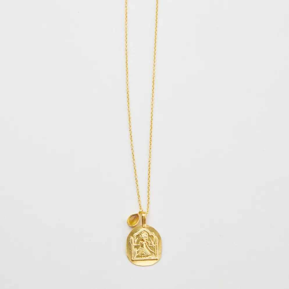 Temple Necklace - Amber Quartz