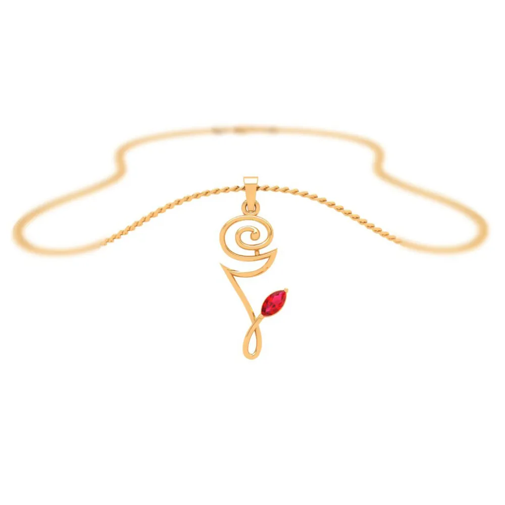 Tiny Floral Gold Pendant