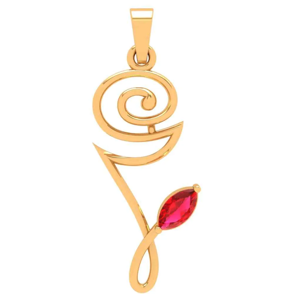 Tiny Floral Gold Pendant