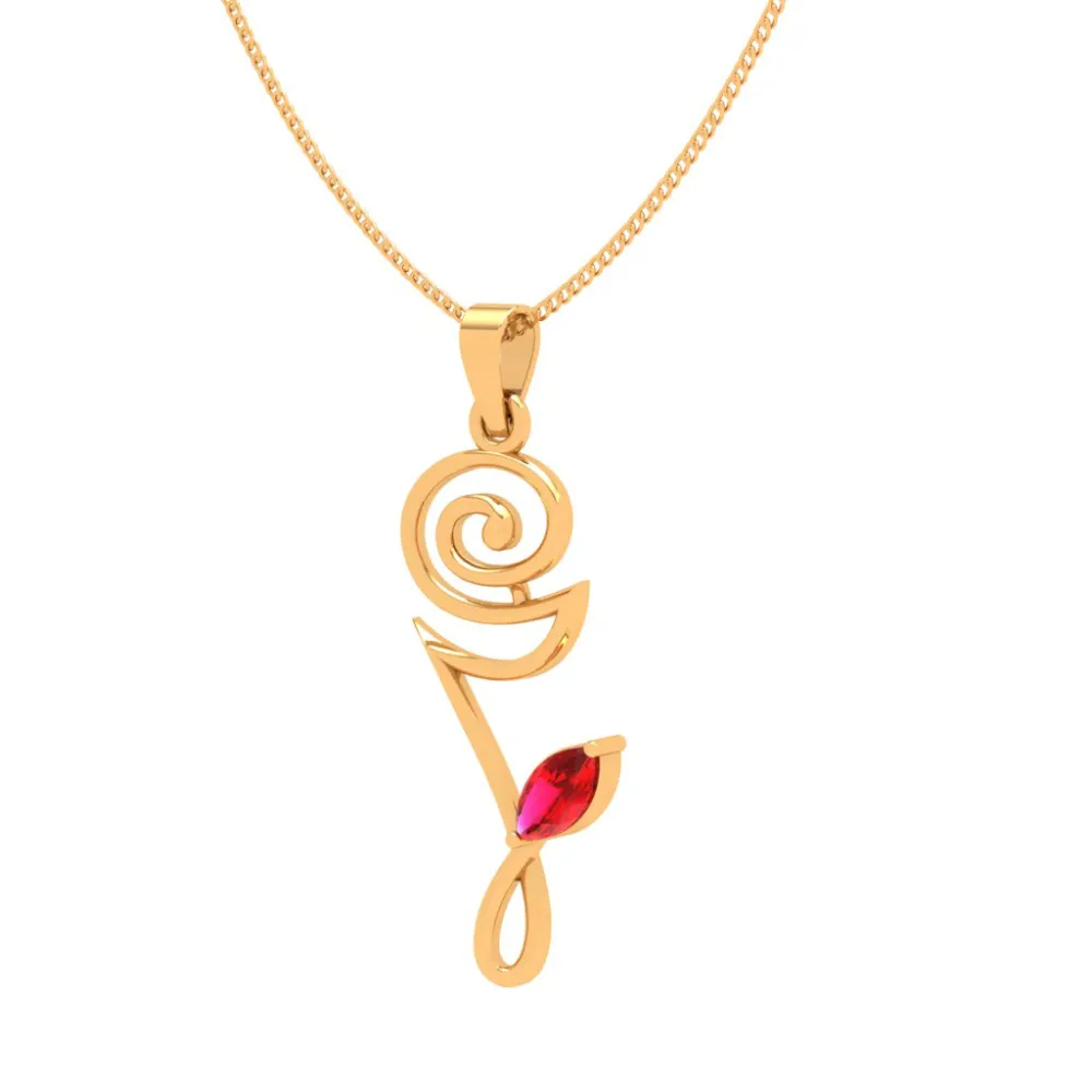 Tiny Floral Gold Pendant