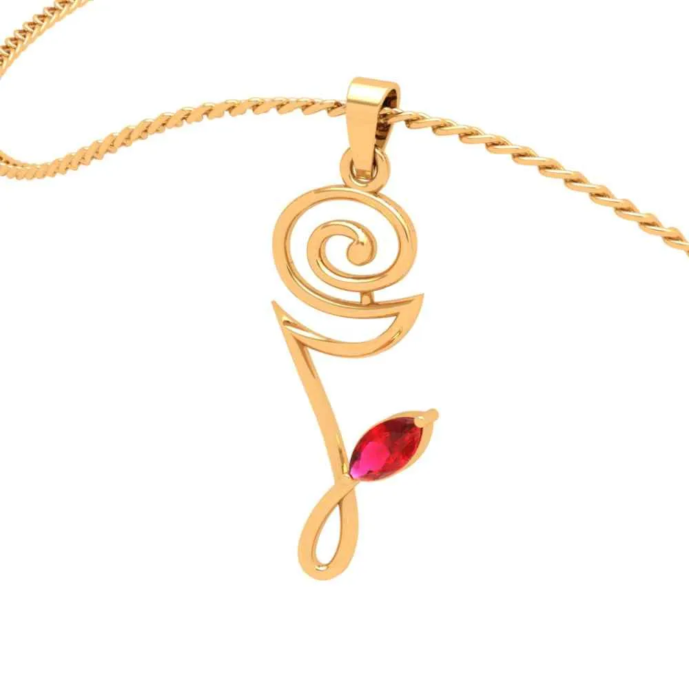 Tiny Floral Gold Pendant