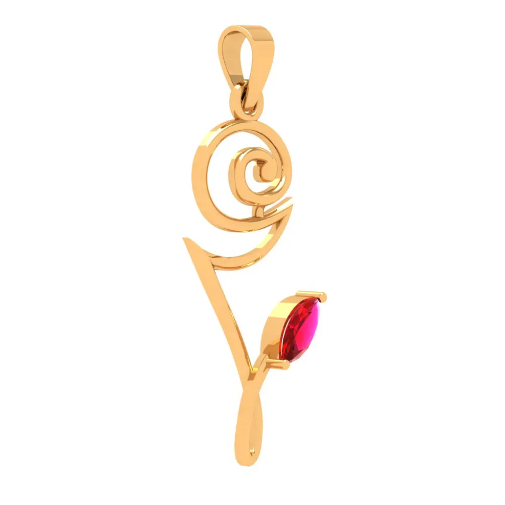 Tiny Floral Gold Pendant