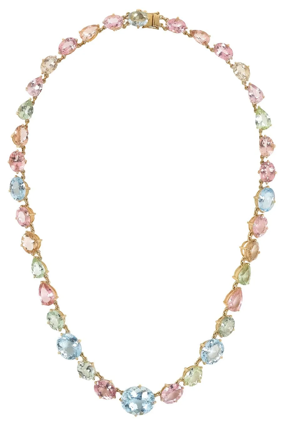 Tourmaline and Aquamarine Macaroon Necklace