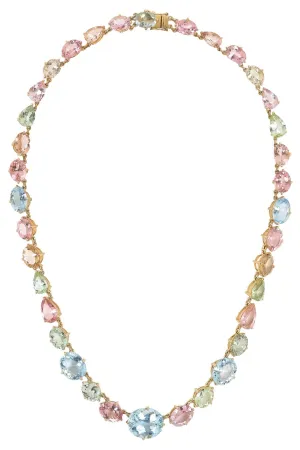 Tourmaline and Aquamarine Macaroon Necklace
