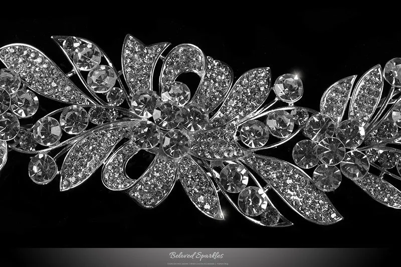 Tracey Ribbon Floral Hair Comb | Crystal